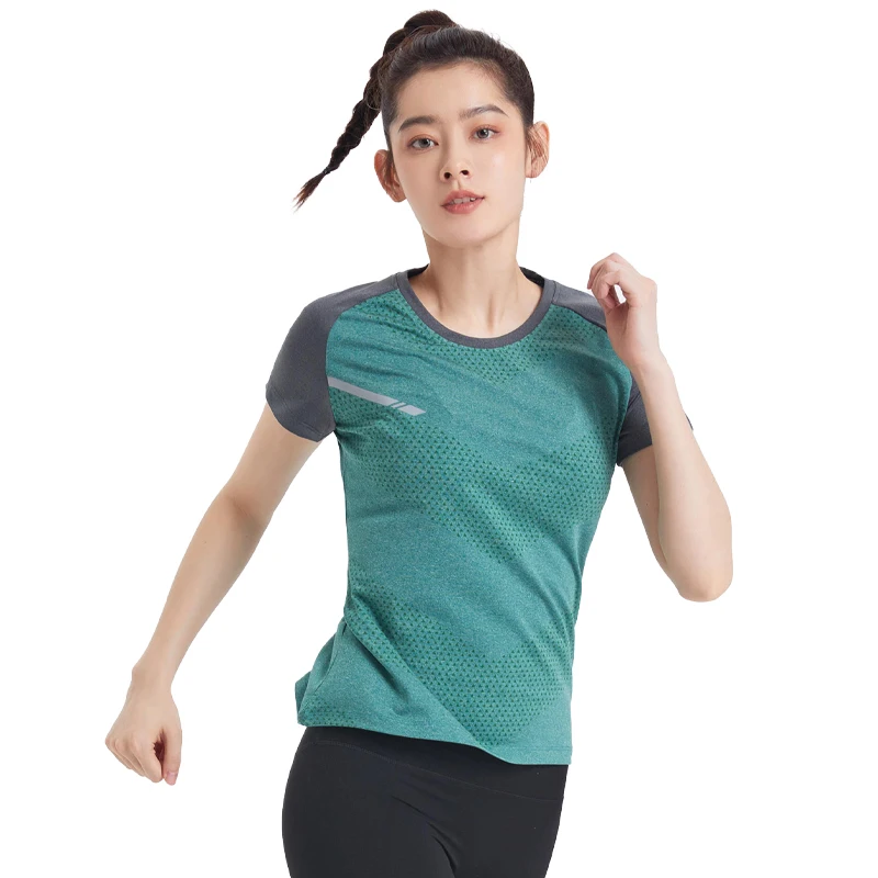 Fitness camicie da donna Quick Dry Yoga Sport T Shirt Gym Running Sportswear top camicette da allenamento a maniche corte Jersey Jogging Tee