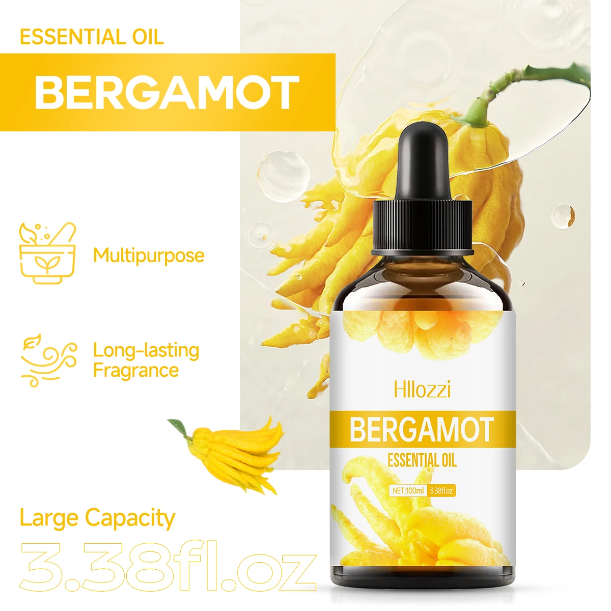 BERGAMOT ESSENTIAL OIL a high-quality moisturizing nourishing massage oil with a refreshing scent, suitable for all skin types