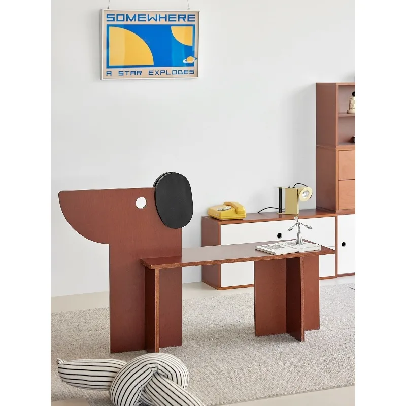 Puppy bench creative double chair solid wood medieval bed tail stool art studio shoe change stool leisure