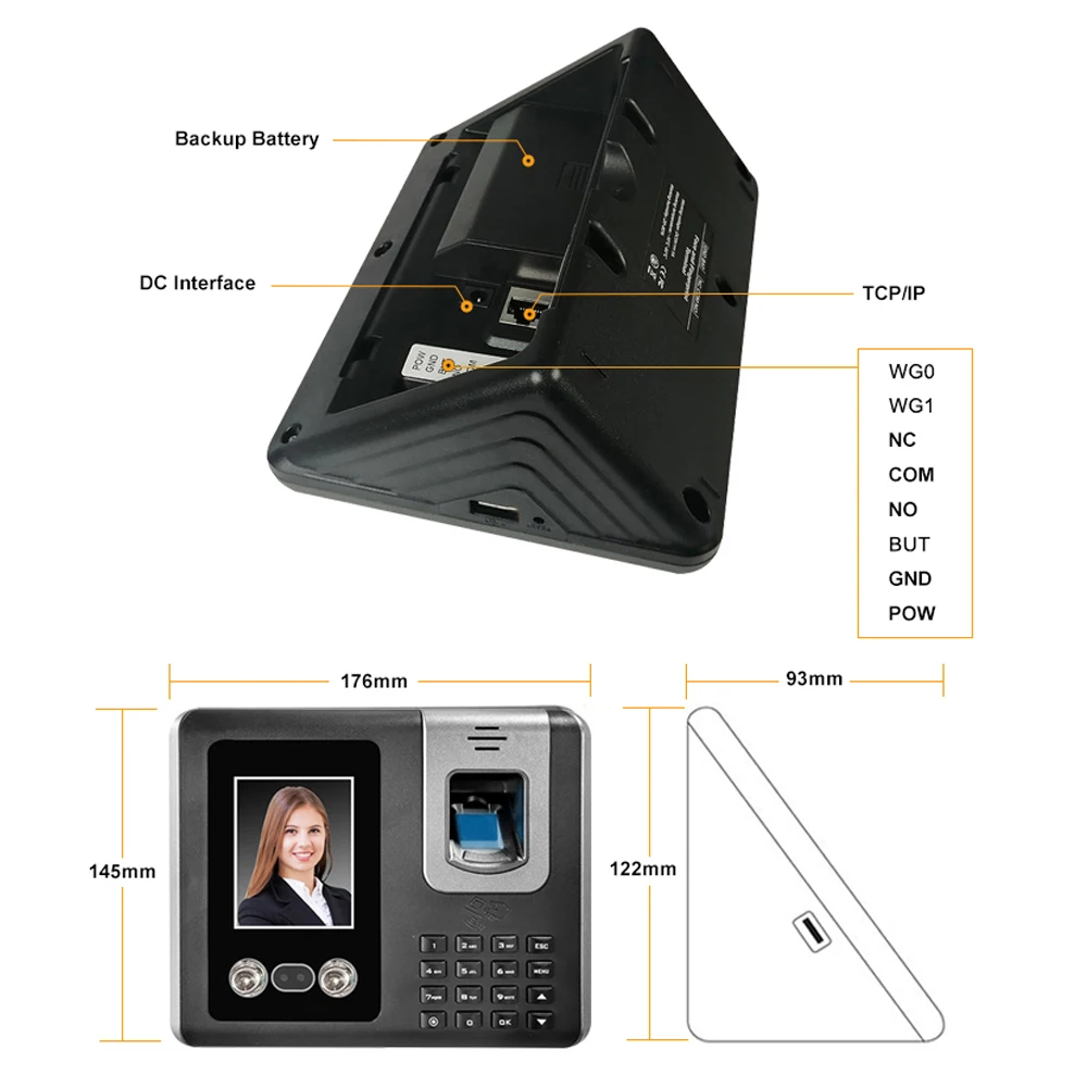2026 Timy Night Vision Facial Recognition Time Attendance Device With Access Co…