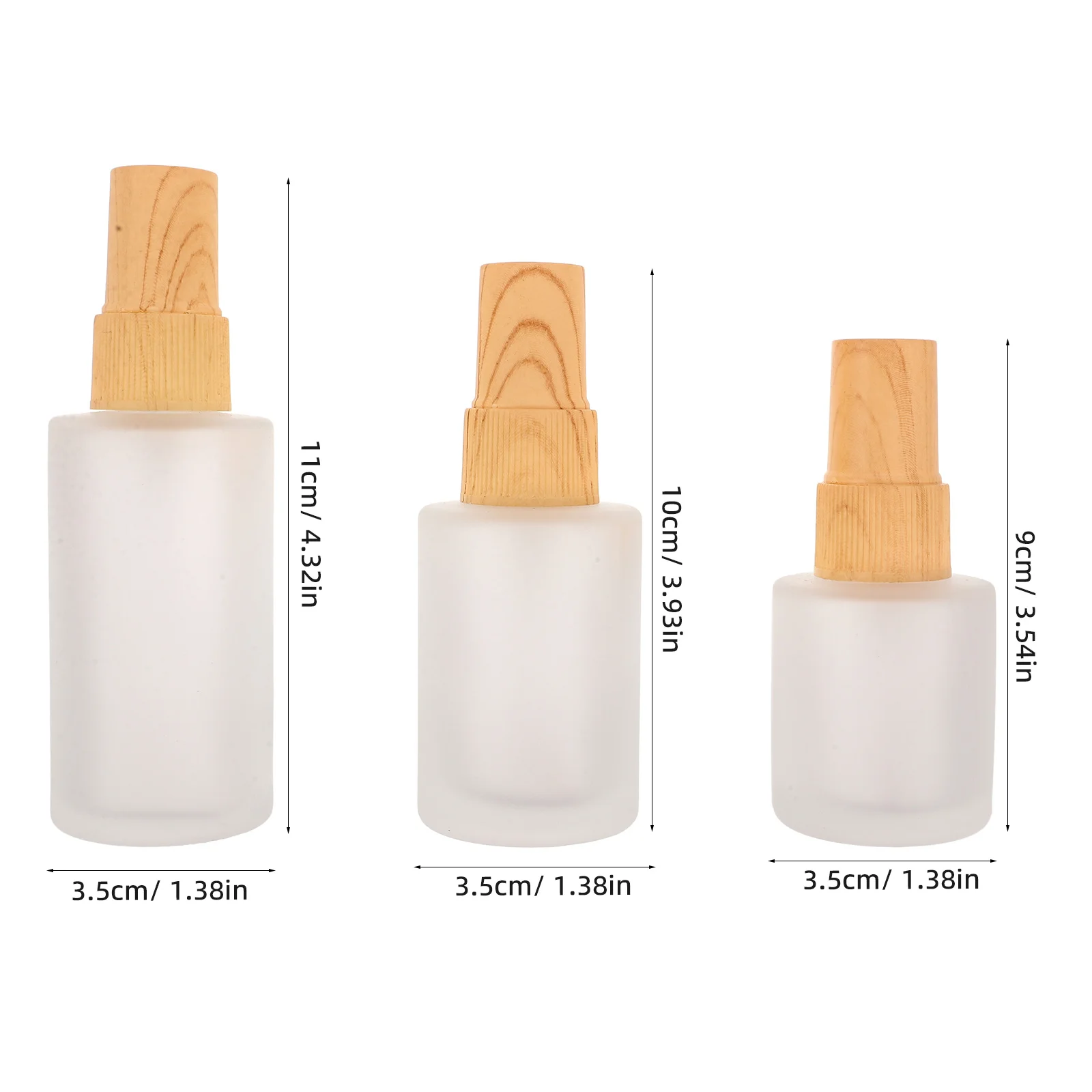 3 قطعة زجاجات رذاذ فارغة مع غطاء الحبوب الخشبية زجاج بلوري 20 مللي 30 مللي 40 مللي موزع رذاذ ناعم لحبر العطور والعناية بالبشرة والسفر #6