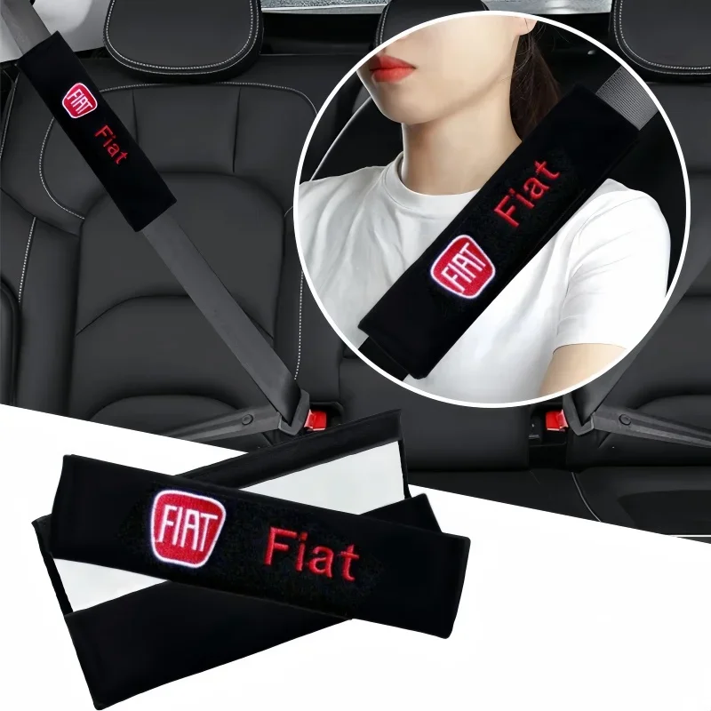 

Car Safety Belt Shoulder Cover Driving Seat Belt Pad Cover for FIAT 500 500C 500X 500L Abarth 695 Panda Bravo Punto Ducato