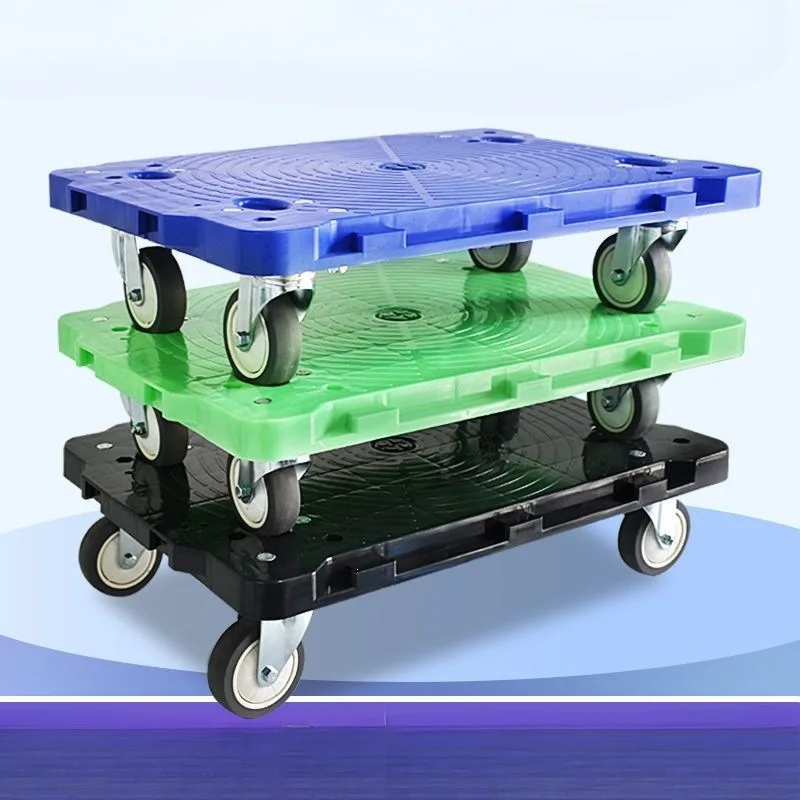 HYS small trolley truck, light sound flat trolley, household mobile base, stainless steel universal wheel trailer