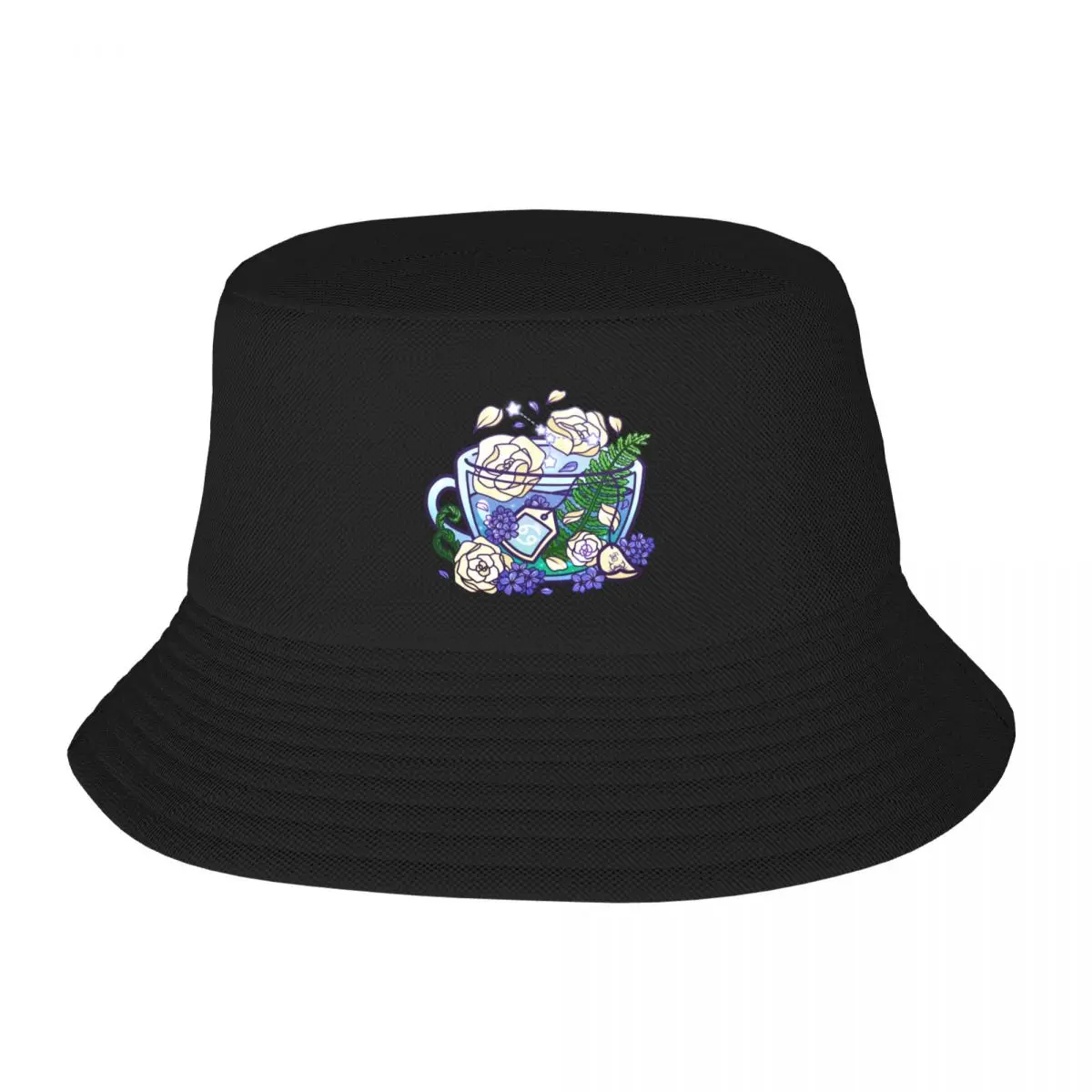 

Cancer Zodiac Teacup Bucket Hat Big Size Hat Golf Rugby Cap Woman Men's