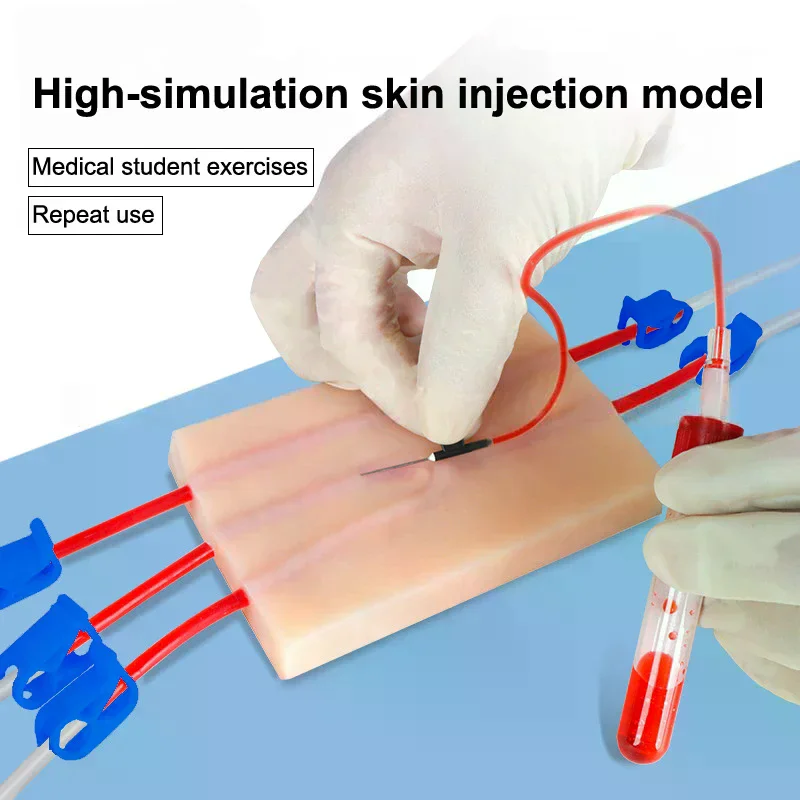 Pad Portable Venipuncture Injection Practice Simulation Human Skin Tear Resistant for Students Nurses Suture Training Model