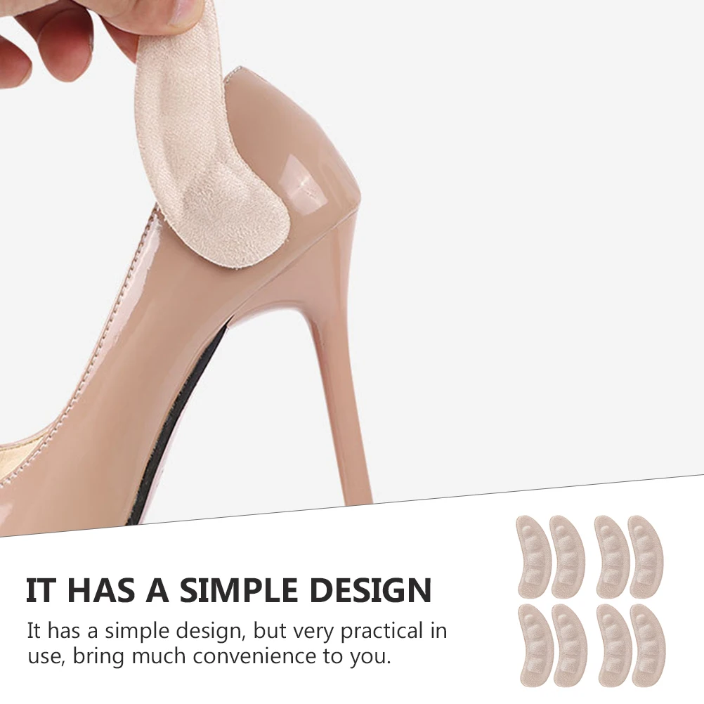 

4 Pairs Non-slip Heel Stickers Heels Shoes Wear-resistant Sports Non-skid Pads Flannel Work Anti-wear