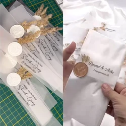 Custom Vellum Semi Transparent Paper Wedding Invitation Menu Party Gift Decoration Thank You Save The Date Logo Design Print