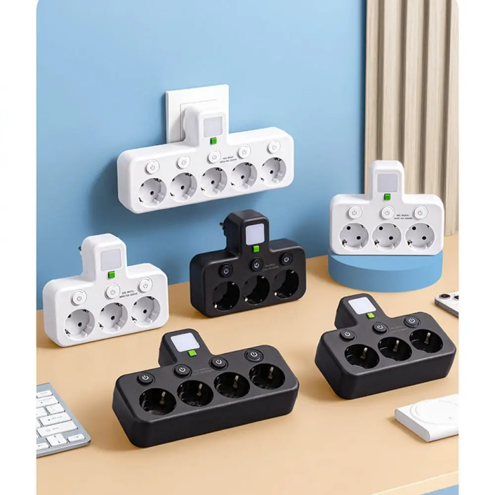 EU Plug Multi Outlet Power Strip With USB Port Electrical Extension Adapter Portable Charging Station For Home Office Use