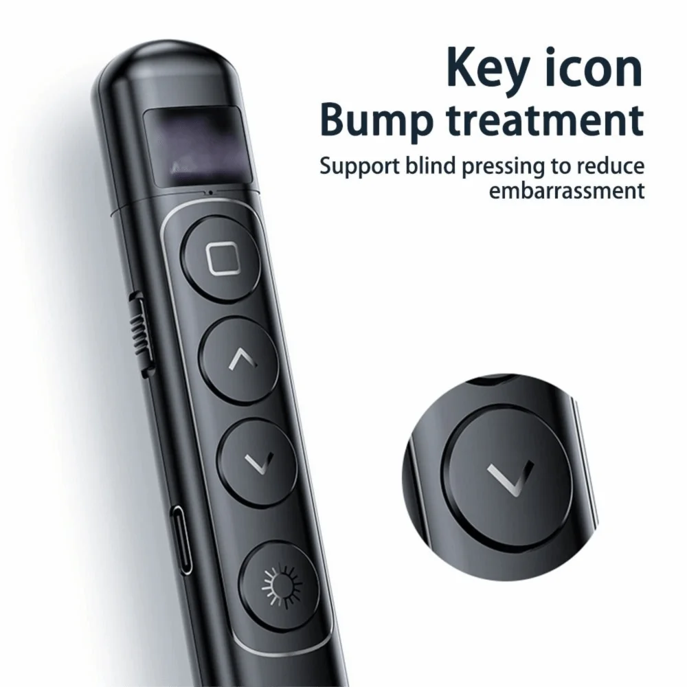 

RF2.4GHz Remote Control Page Turning Pen 100M Distance Infrared Multimedia Page Turner Versatile Type C Rechargeable