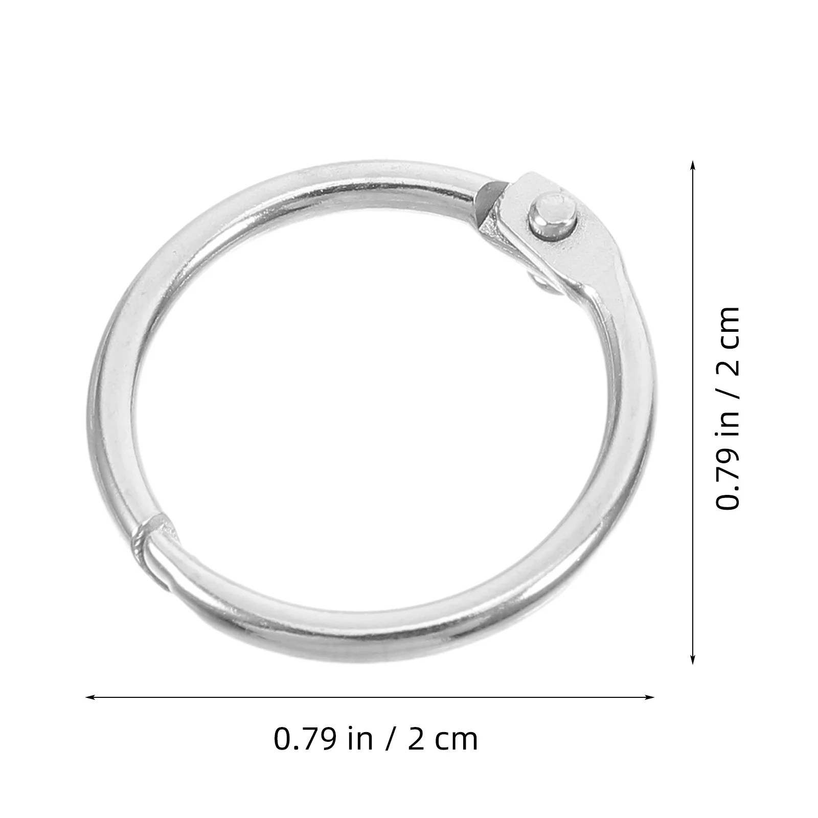 Anneaux de livre en métal de 20Mm, 100 pièces, cercle de reliure pour bricolage, Scrapbook, mémo, classement, porte-clés, Organization de la maison, finition argentée