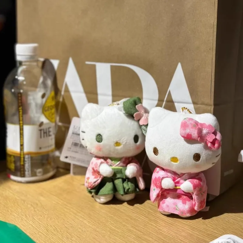 Sanrio cartoon hello kitty quimono série chaveiro de pelúcia pingente mochila diária acessórios de moda personalizados