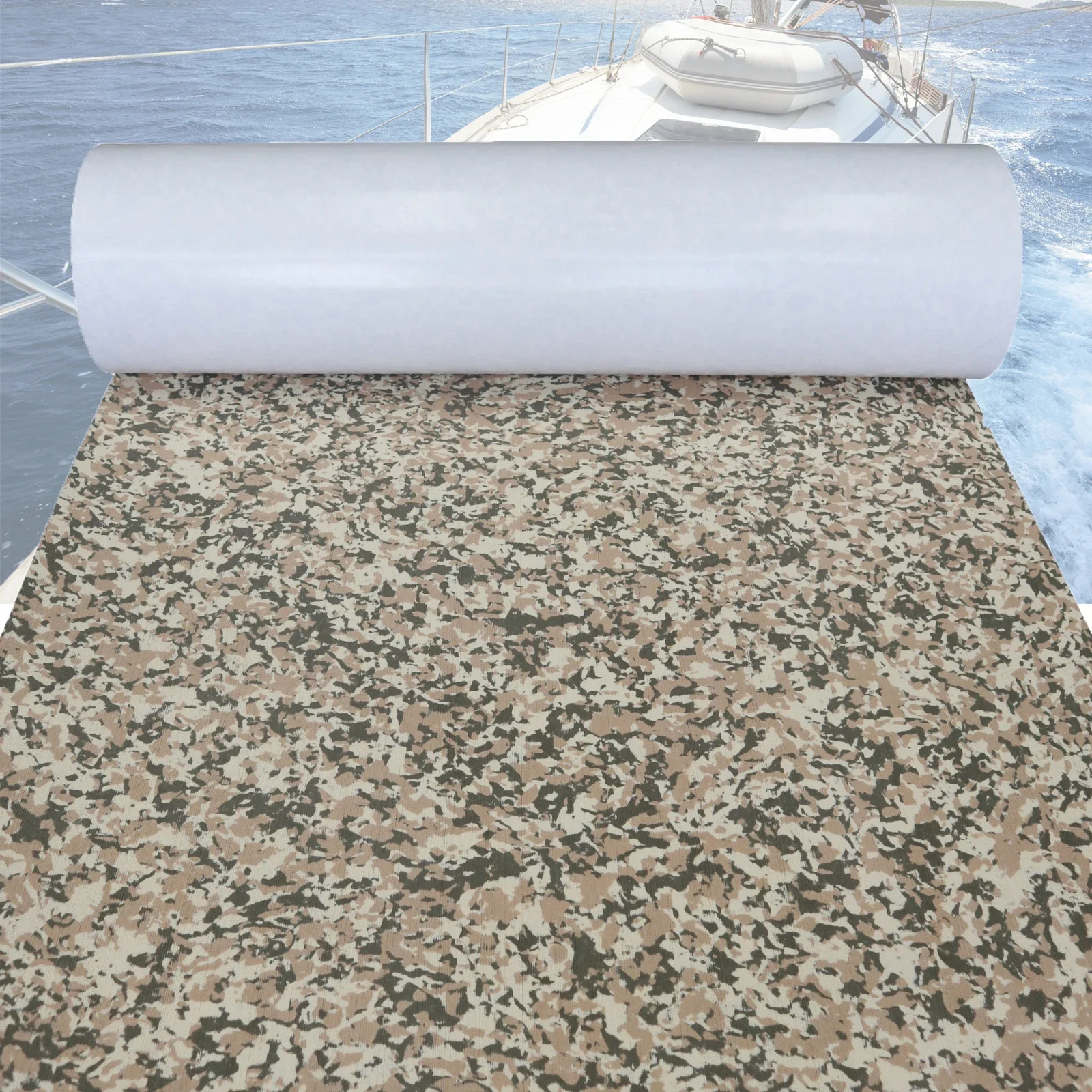 2400*600*5mm Self-Adhesive Camouflage Flooring Non-Slip Traction Pad EVA Foam Flooring Mat Yacht Decking Sheet Marine Carpet Pad