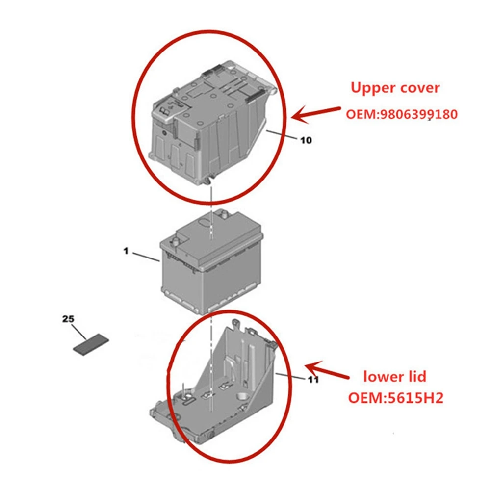Superieure Batterij TRAY SHIELD Guard Cover Seat Voor 307 308 3008 407 Citroen Picasso C4 5615H2