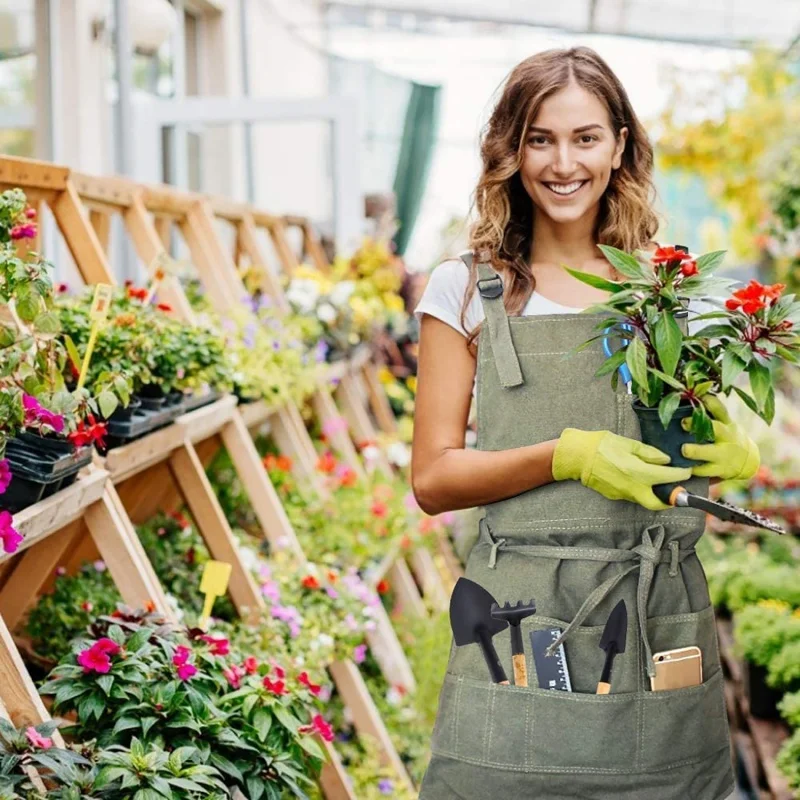 Canvas Oil Painting Apron Teacher Work Gouache Watercolor Artist Neutral Painter Gardening Overalls with Pocket for Women Men