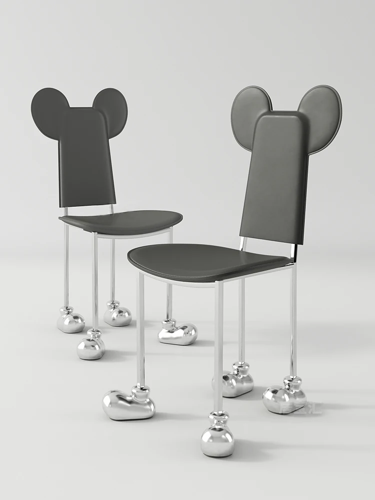 Mickey chair home living room designer art dining chair personality light luxury bedroom backrest casual makeup chair