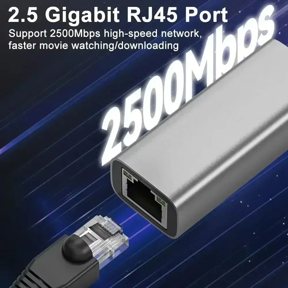 Adaptador Ethernet de 2500Mbps tipo c USB3.0 tarjeta de red Thunderbolt 3 Lan adaptador de Internet para ordenador portátil Windows Mac OS