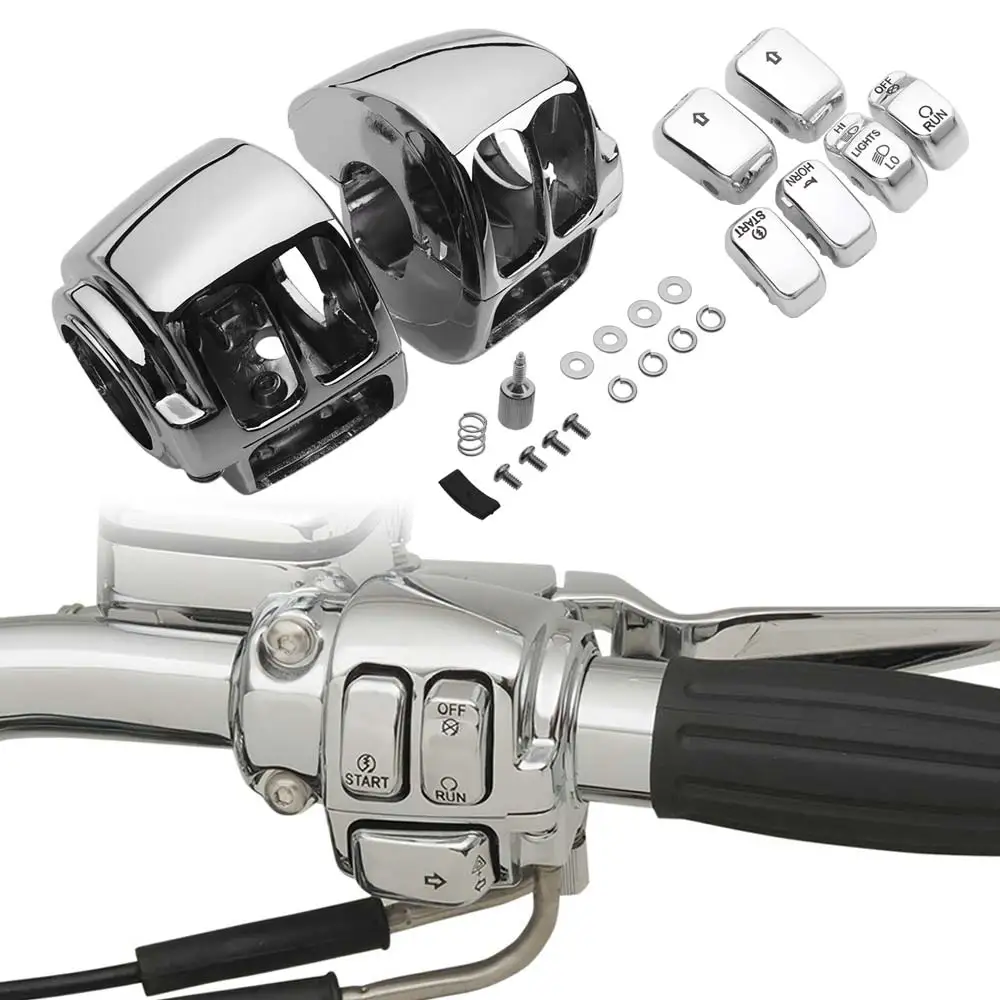 

Handlebar Housing Cover Easy To Install Side Of Bike Left And Right Fits For Harley Sportster Xl Dyna Softail 2011-Later Chrome