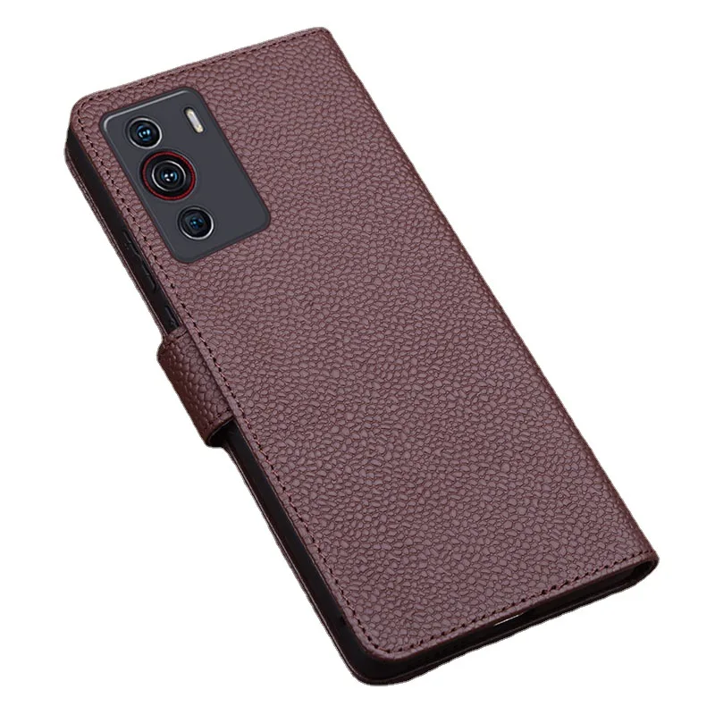 

Hot Sales Luxury Genuine Leather Flip Phone Case For Zte Nubia Z40 Pro Leather Half Pack Phone Cover Procases Shockproof