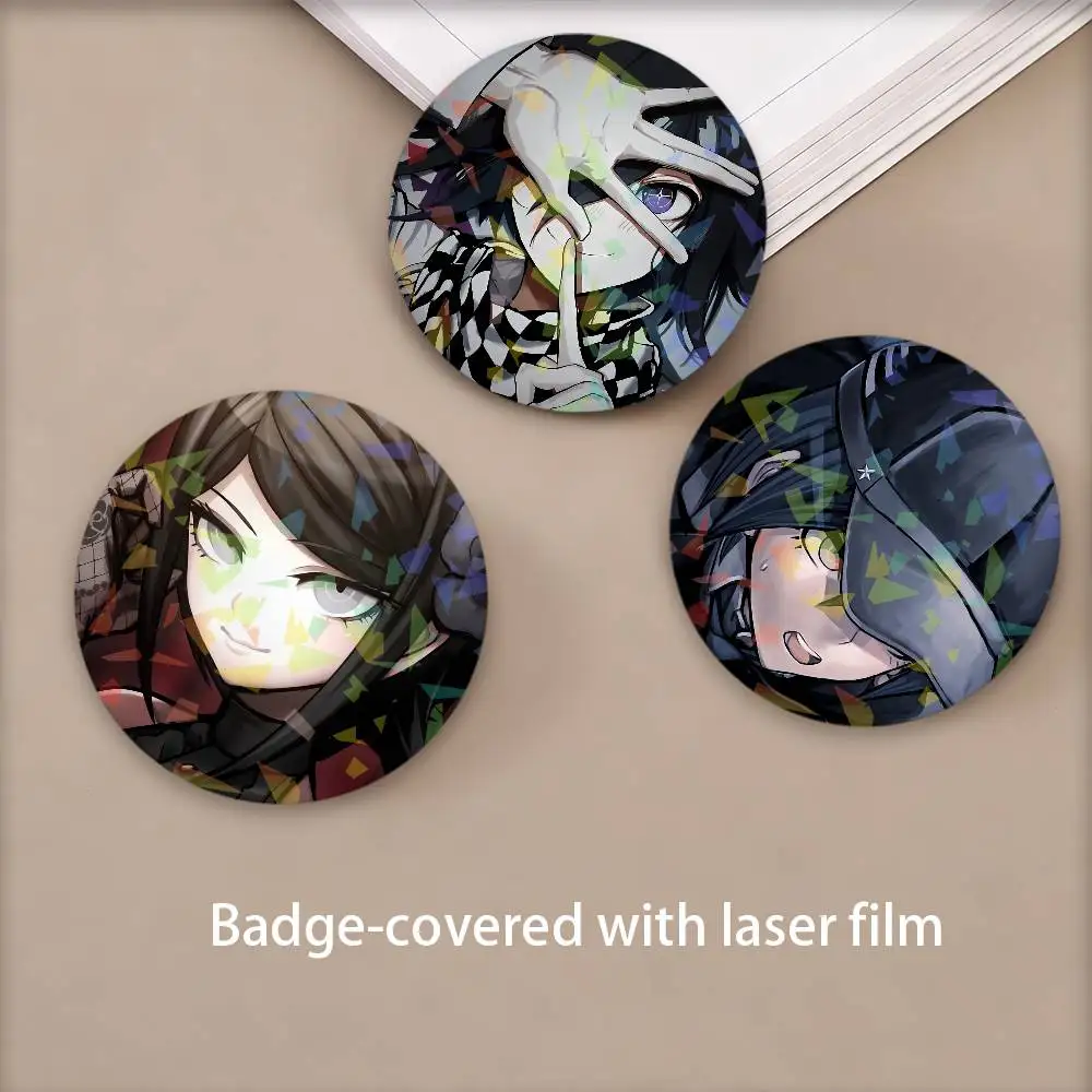 Spiel Danganronpa Laser Button Pins Rucksack Kleidung Dekor Brosche Fiction Abzeichen Schmuck Geschenke