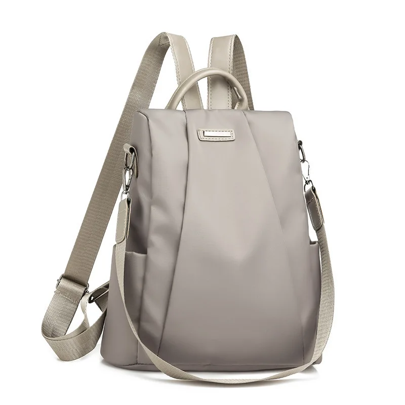 

Minimalist Grey Backpack For Women Durable Anti-theft Backpack With Convertible Strap & Large Capacity