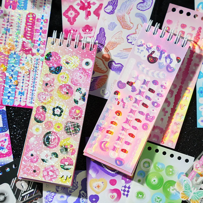 60 pcs Kawaii laser Stickers book Creativity Decorative Hand Account Diary Album Scrapbooking material
