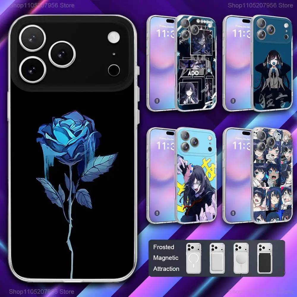 

A-Ado Singer Show LP Phone Case For iPhone 11,12,15,14,13,17,16,Pro,Plus,E,Max,Air,Mini Magnetic Frosted Cover