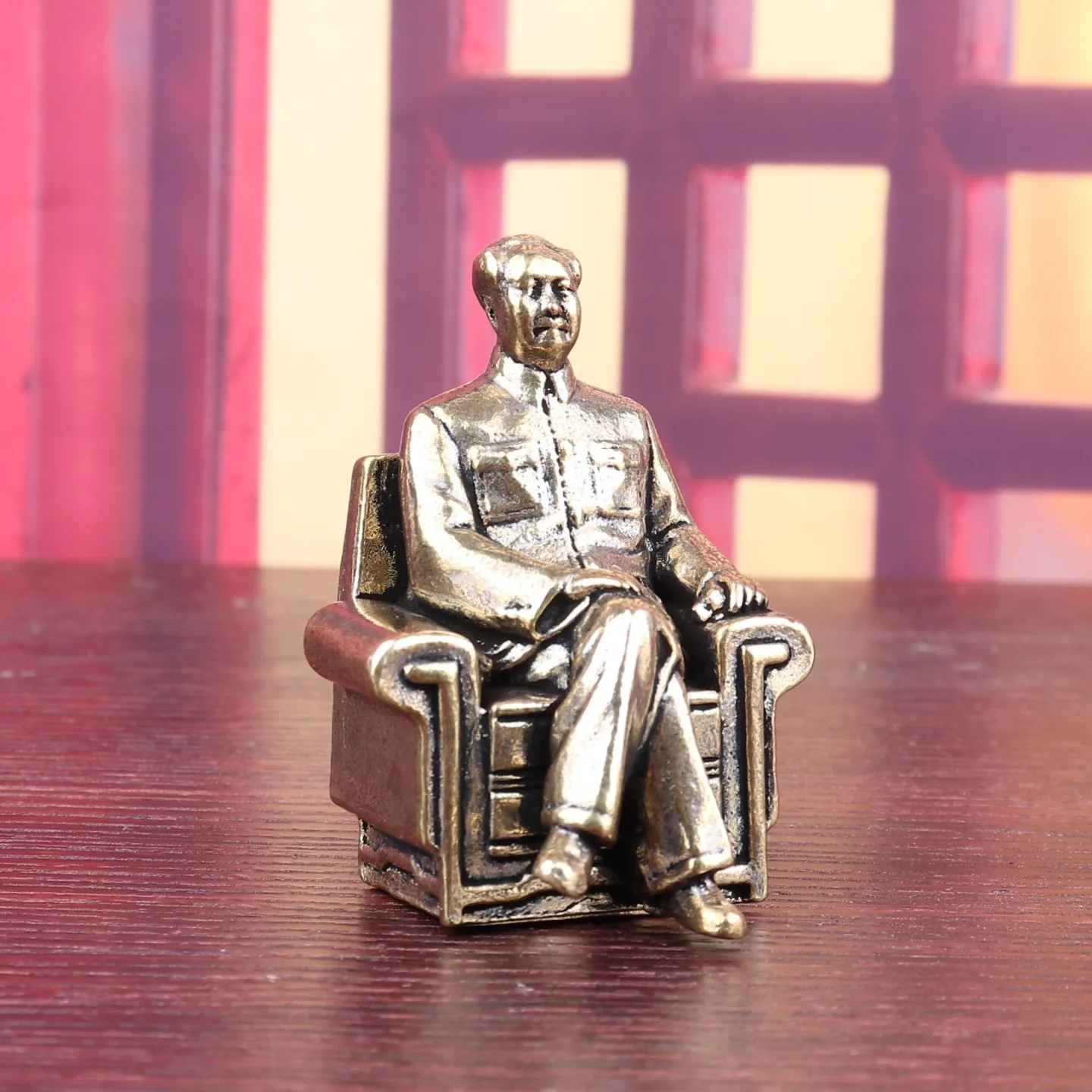 Brass Great Man Bronze Statue Brass Crafts Ornament Mao Zedong Bronze Statue Desktop Great Man Mao Zedong Crafts