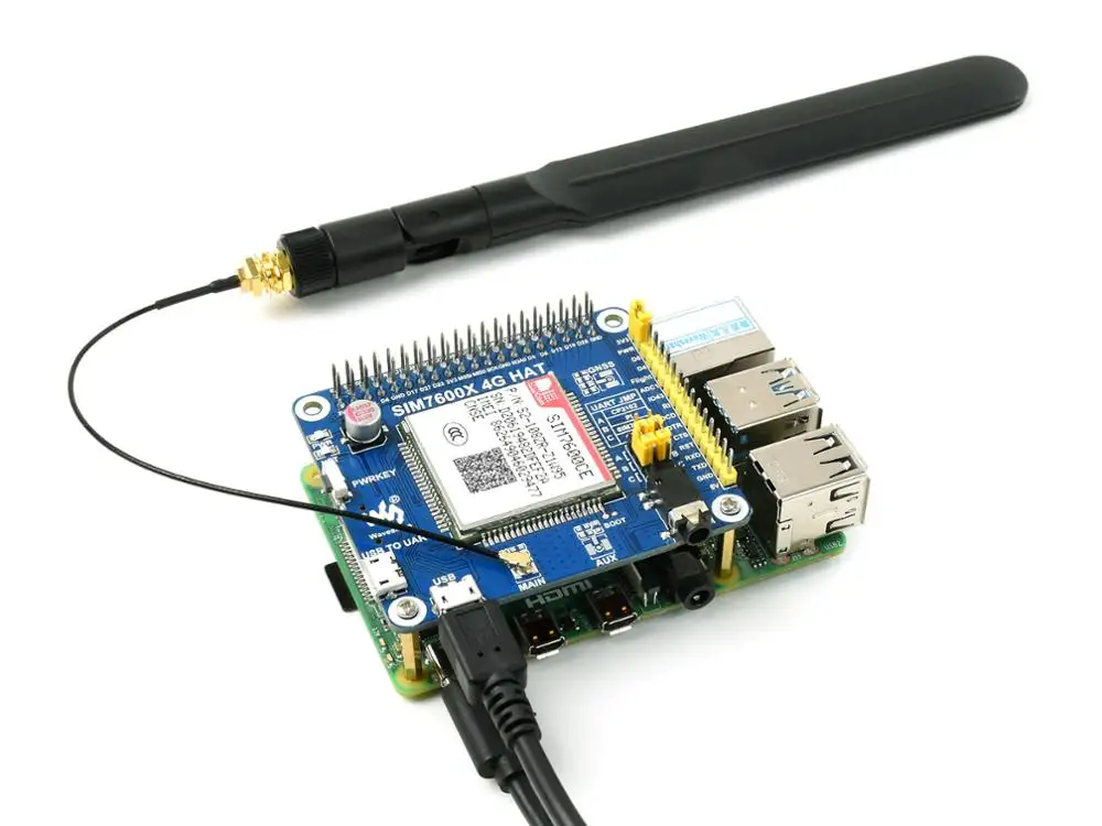 

Шляпа Waveshare SIM7600CE-CNSE 4G для Raspberry Pi, поддерживает связь 4G/3G/2G, также позиционирование LBS