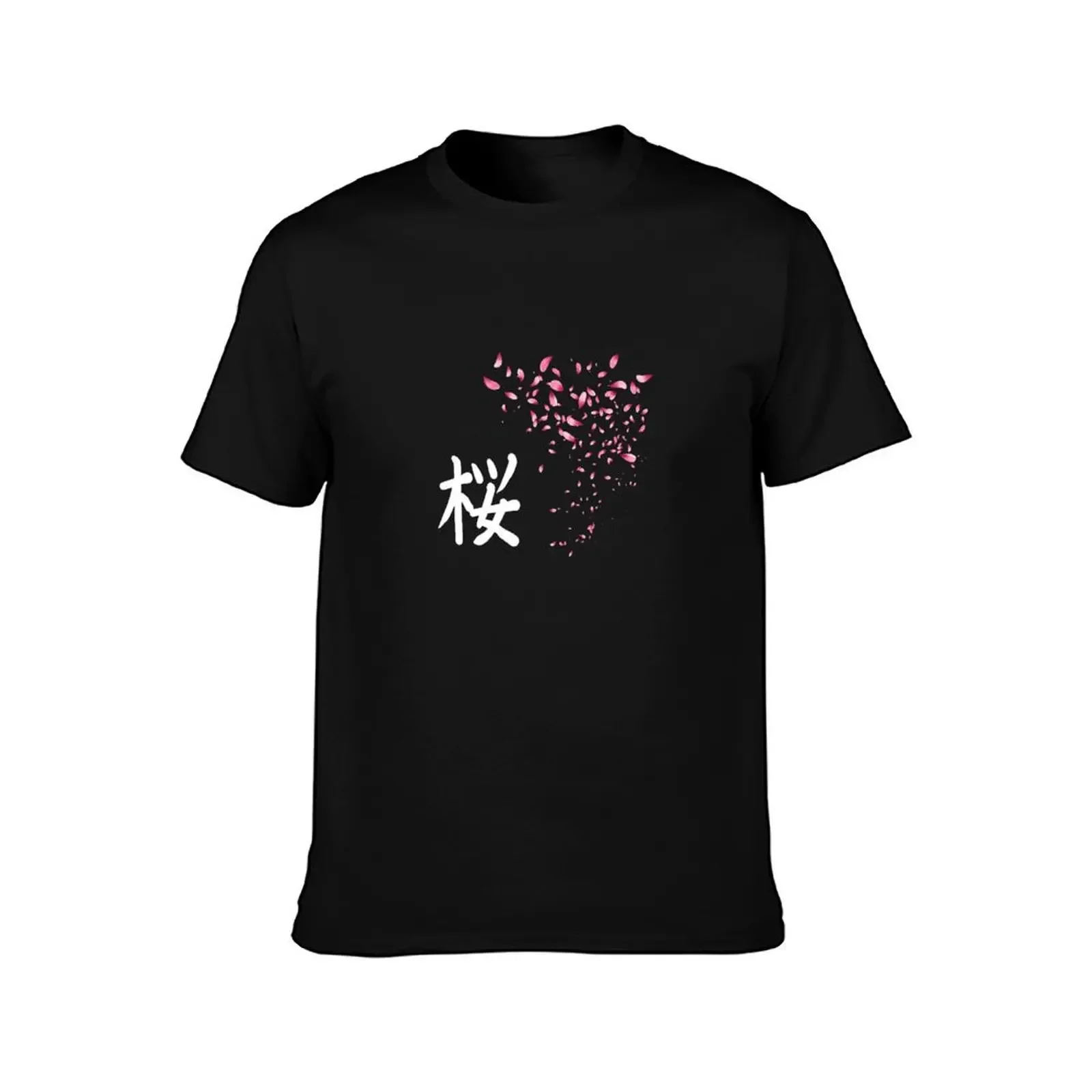 Sakura Leaf Flower Cherry Blossom With Japanese Kanji T-Shirt luxury t-shirt vintage clothes tshirts for men