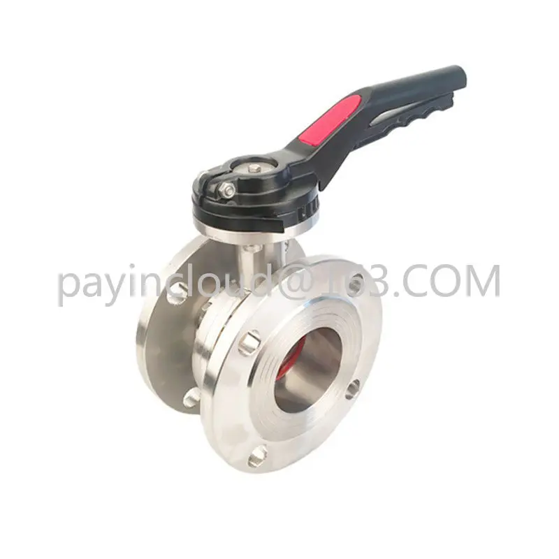 304 Stainless Steel Duckbill Flange Sanitary Manual Wafer Butterfly Valve Non-Negative Pressure Water DN50 65