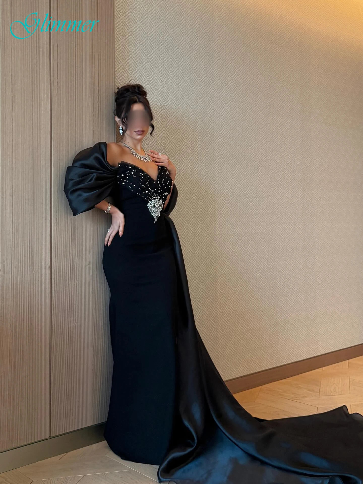 

Customized Straight Boat Neck Elegant Formal Evening Dress Fashion Temperament Party Gowns Delicate High Quality Prom Dress