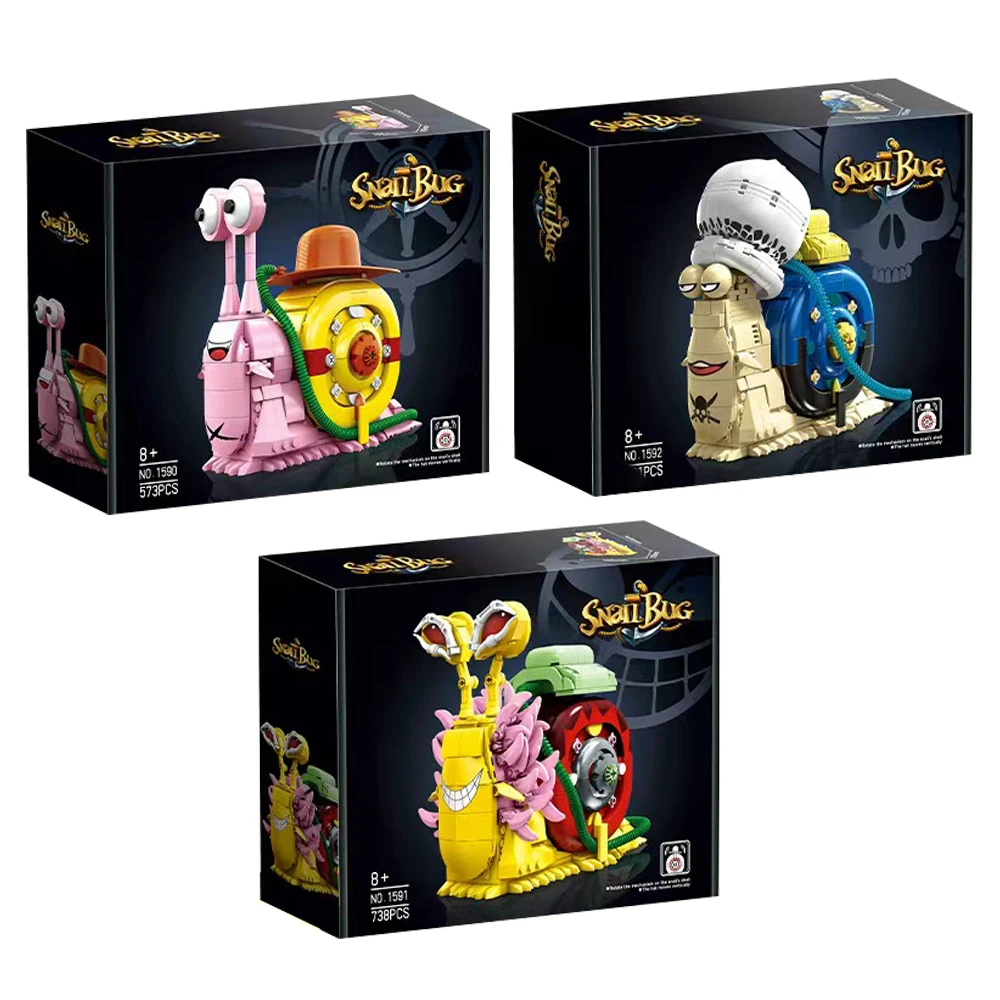 

IN STOCK 1590 1591 1592 MOC Popular Anime Den Den Mushi Building Blocks Assembling Bricks Toys for Boys Christmas Gift Sets