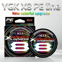 Original Japón YGK X-BRAID actualización X8 línea de pesca de agua salada súper fuerte 150M/200M 8 hebras multifilamento multicolor PE línea