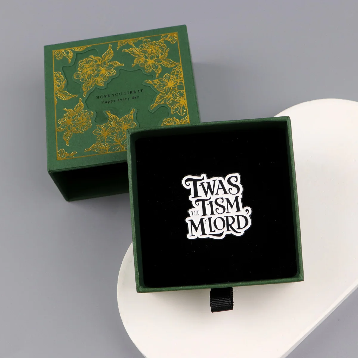 Quote Phrase Word Series Enamel Pin Exquisite Boxes Packaging Fashion Jewelry Accessories Gift Case Birthday Holiday Ideal Gifts