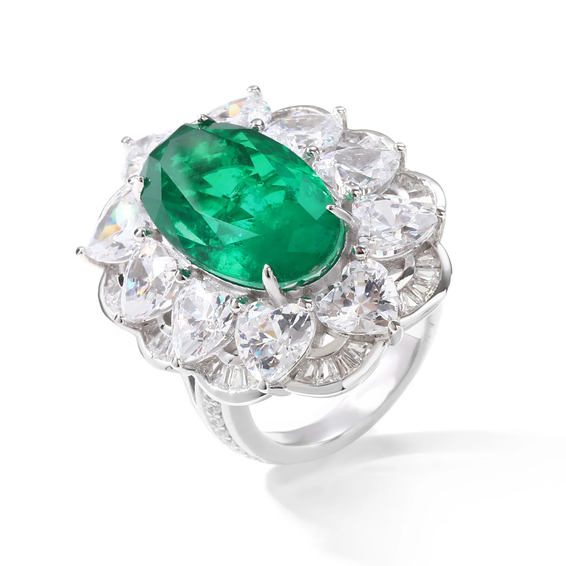 SongYun Jewelry 925 Sterling Silver Ring High Carbon Diamond Emerald Gemstones s925 Pure Silver Rings Band For Women Accessories view 5