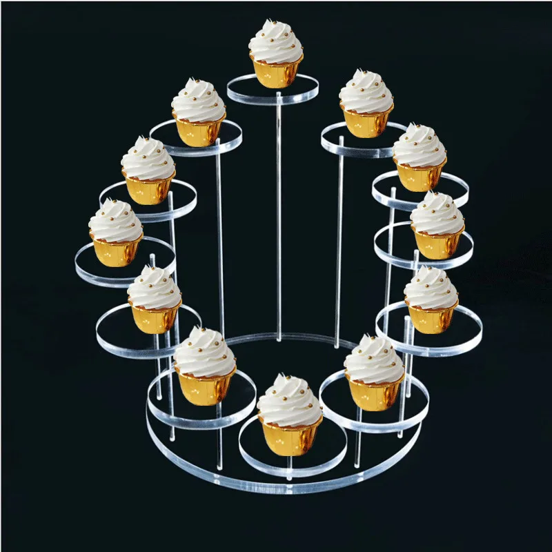 

Acrylic Display Stand Afternoon Tea Dim Sum Rack round Paper Cup Cake Stand Dessert Table Decoration Cold Meal Tea Break Table