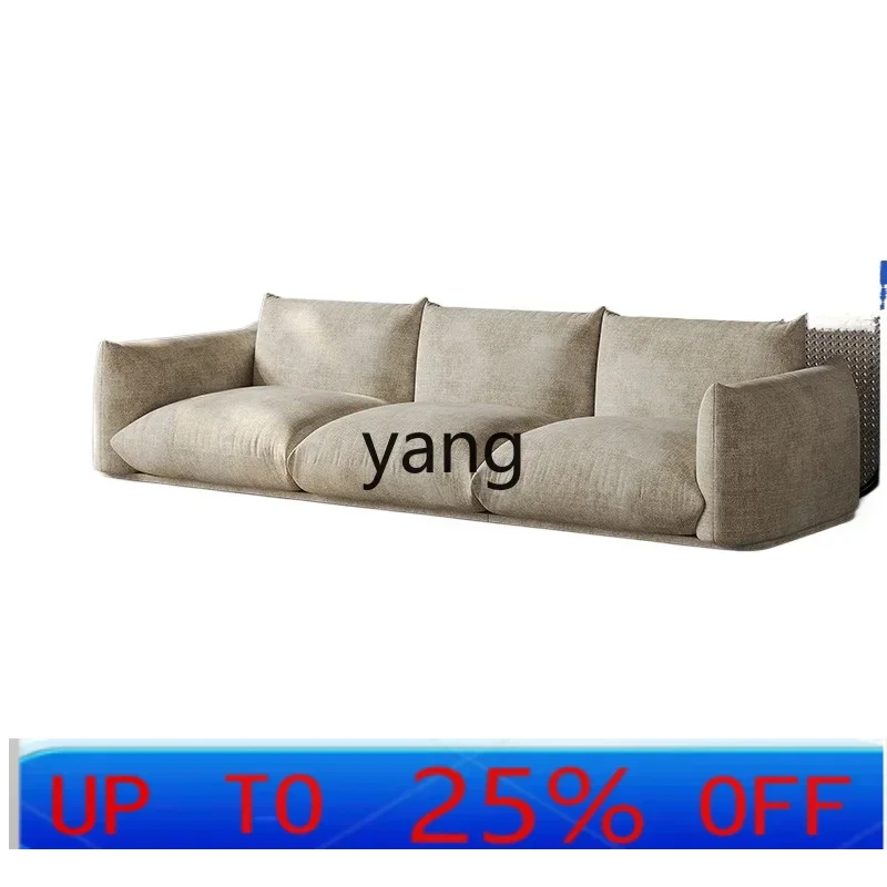 

LMM bread French cream fabric designer lamb wool small apartment living room sofa