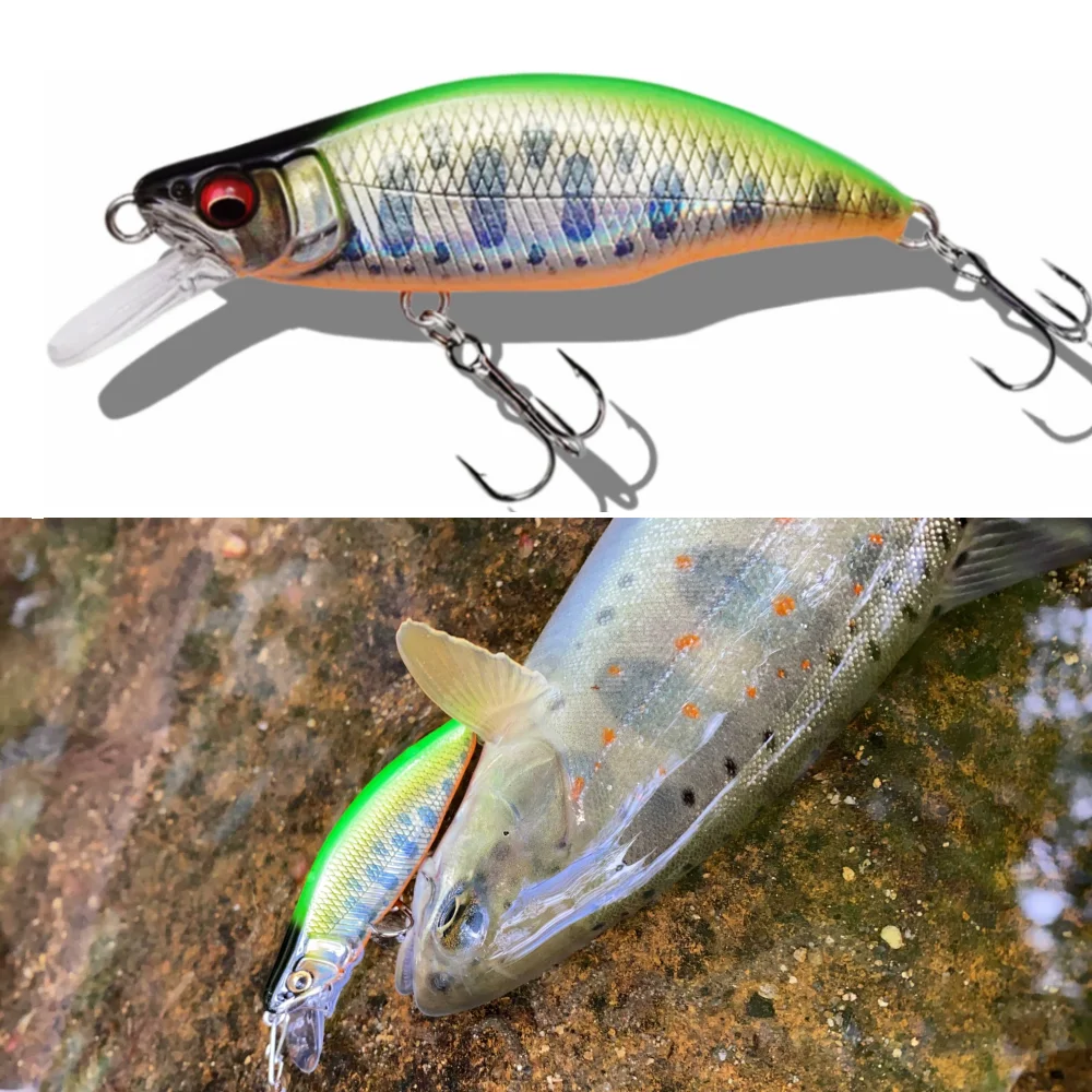 TSUYOKI الحدباء 46 غرق البلمة 46 مللي متر 4 جرام نهر الصيد Ajing لعبة إغراء البلاستيك سمك السلمون المرقط الطعم الثنائي GH46 الحدباء Wobblers