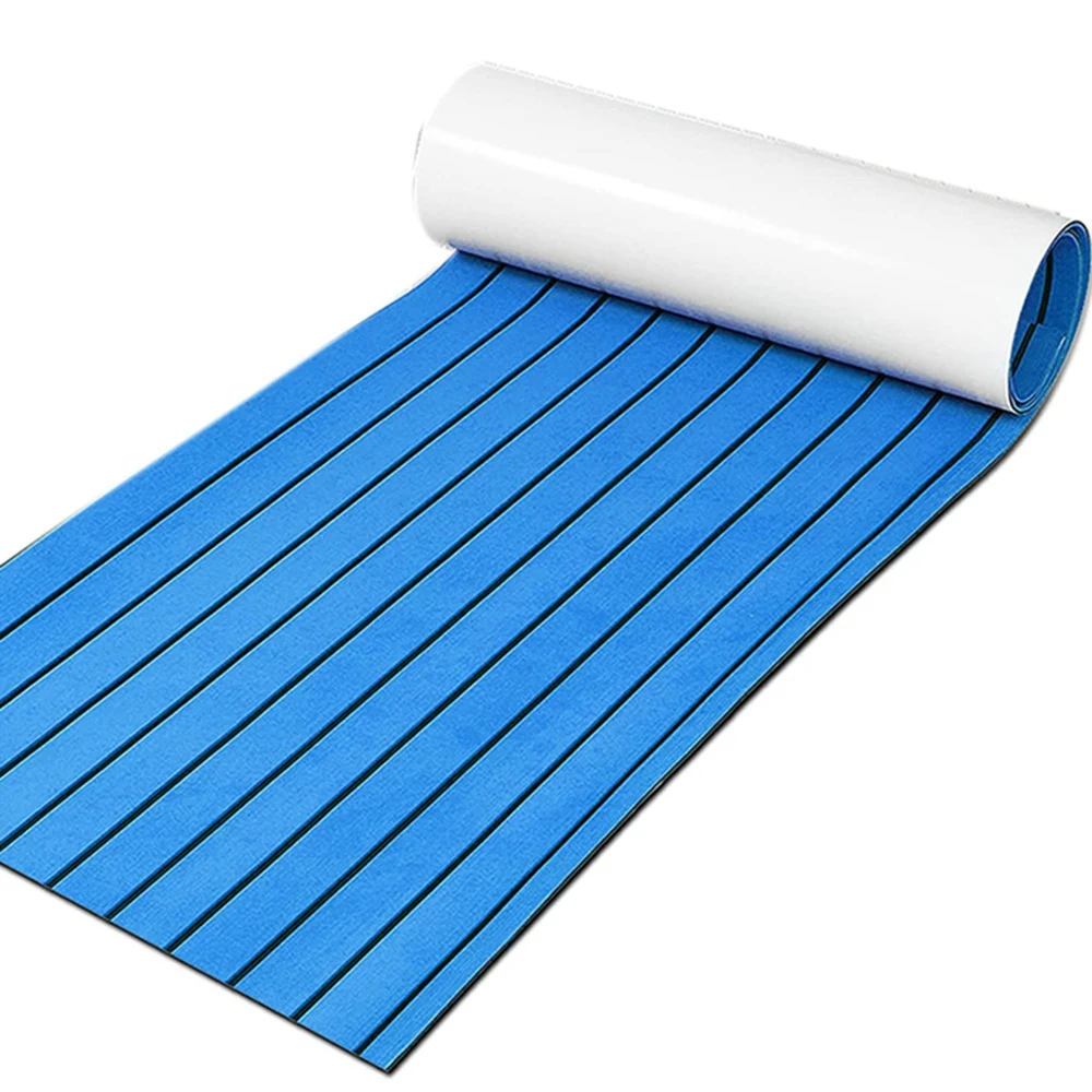 Tapis de sol en teck en mousse OligFoam, faux plancher marin, accessoires de terrasse de bateau, bleu marin, 450x2400mm