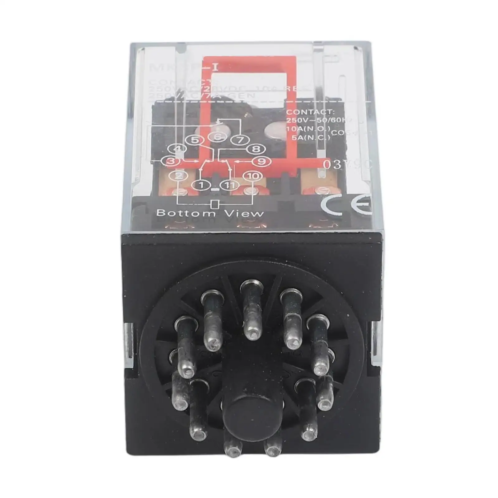 10A Relay 11 Pin Relay For Electrical Systems Remote Control Relay Silver Alloy Contacts Wear Resistance Relay
