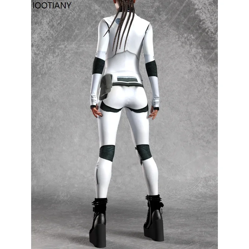 25COSHalloween pareja juego de rol armadura Punk blanca disfraz de Robot adulto lucha espacial Superman carnaval fiesta puesta en escena Bodys