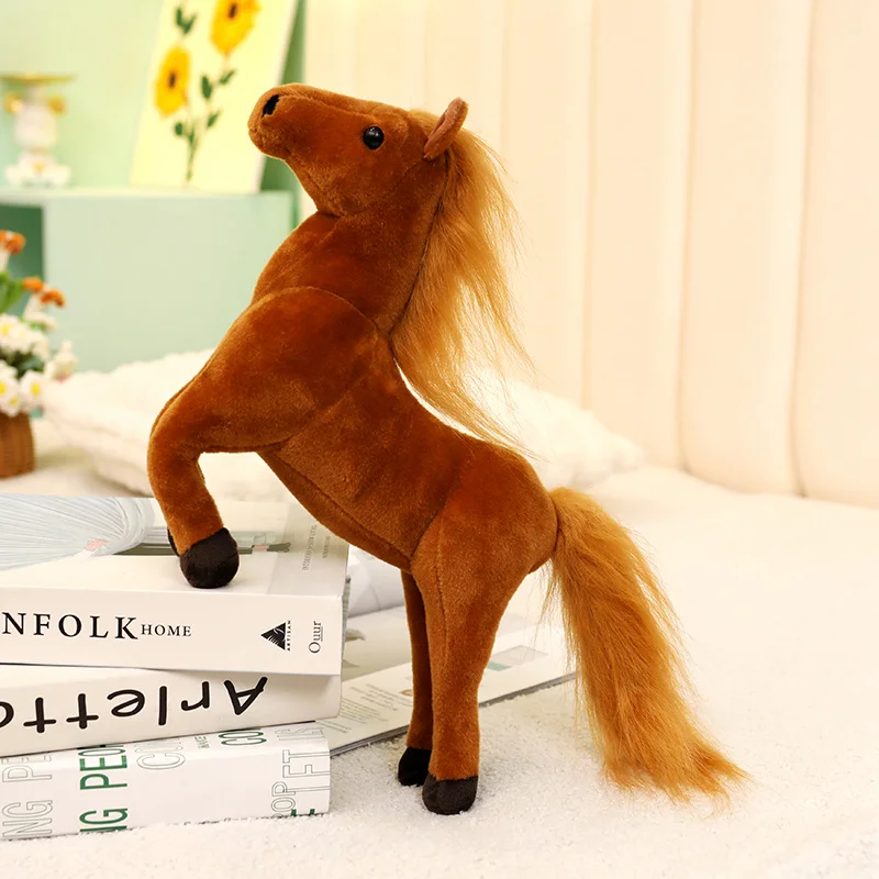 20cm simulação animal de pelúcia adorável cavalo criativo vida real presente natal huggable boneca brinquedos para crianças