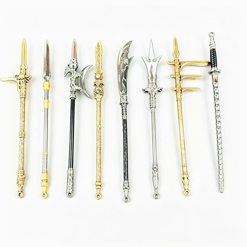12cm Ancient Chinese  Model Wuxia Mini Metal Replica Zinc Alloy Desktop Ornament Collectible Display Gift