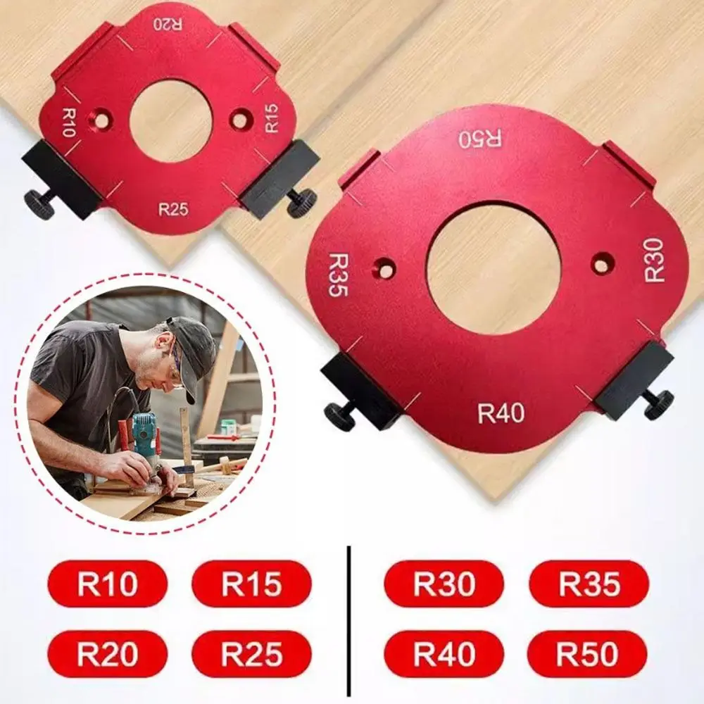 1/2Pcs 4 in 1 Arc Angle Positioning Template Reusable Portable Router Template Tool Aluminum Alloy Corner Radius Jig Woodworking