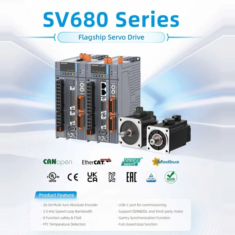 INOVANCE SV680 Series High-Performance Flagship Servo Drive three phase 400V  Modbus/EtherCat / Profinet / CANopen / Pulse