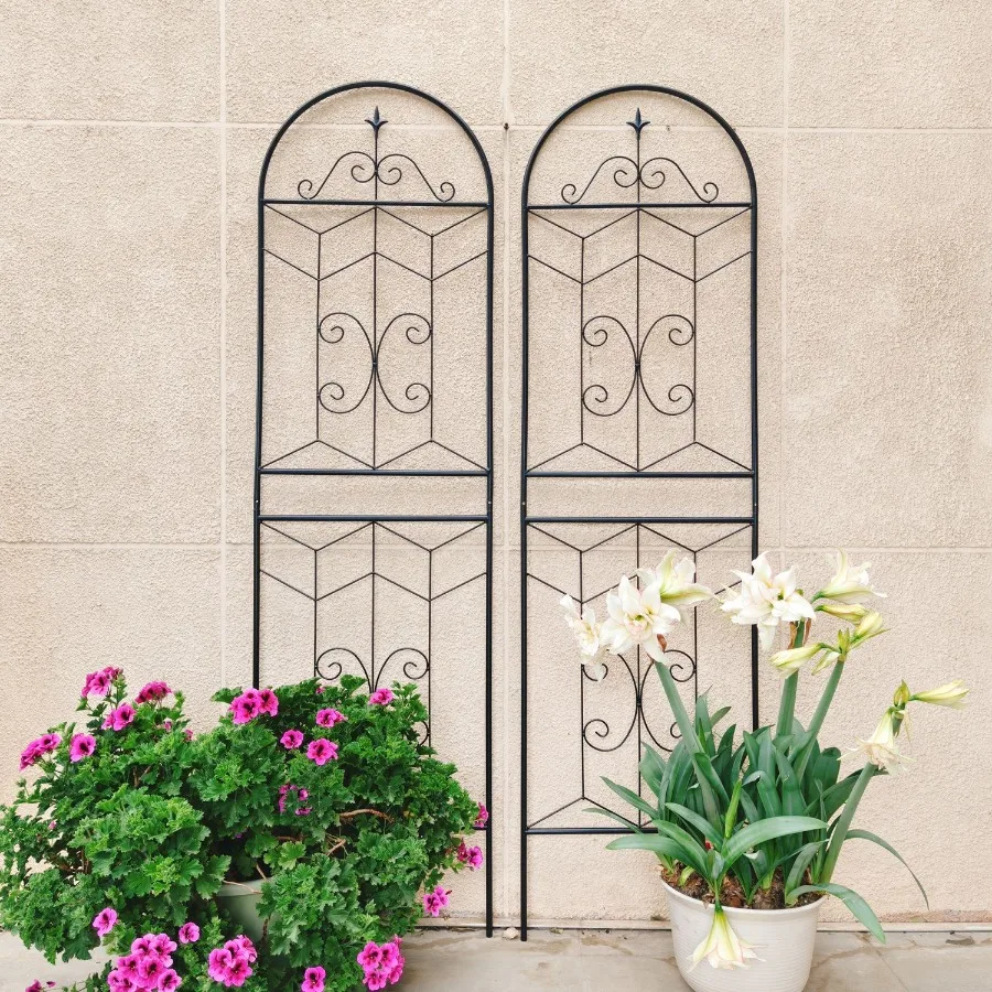 4 عبوات من تعريشة الحديقة المعدنية مقاس 71 × 19.7 تعريشة مقاومة للصدأ لنباتات التسلق في الهواء الطلق ودعم الزهور باللون الأسود