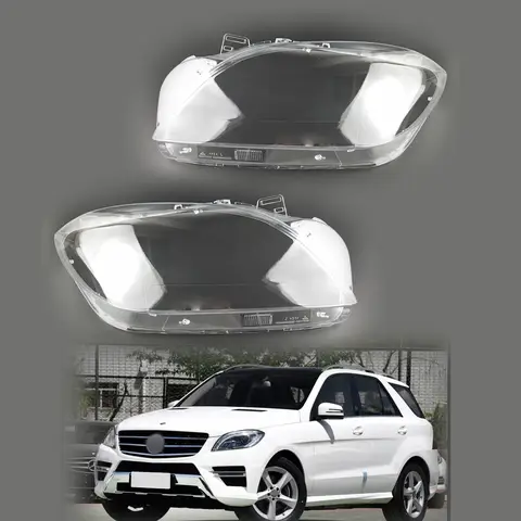 페어 카 헤드 라이트 커버 케이스 렌즈 캡 쉘 메르세데스-벤츠 M 클래스 ML W166 166 ML300 ML350 ML400 ML450 ML500 2012-2015