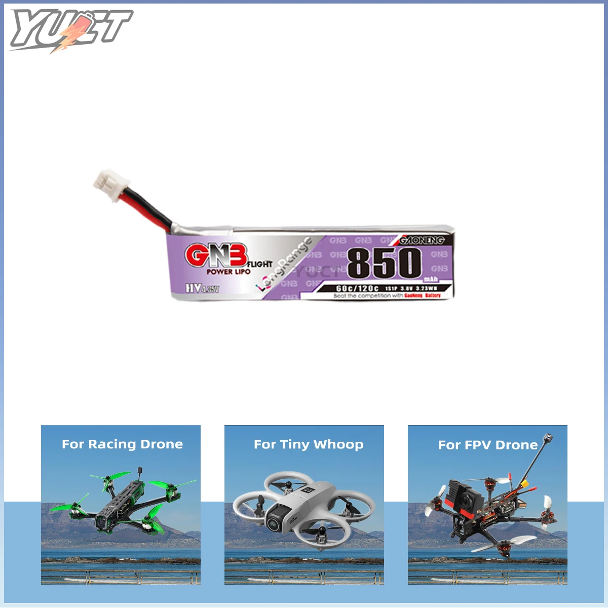 GAONENG GNB 1S 850mAh 3.8V 60C - Drone Racing Timer avaliação e preço