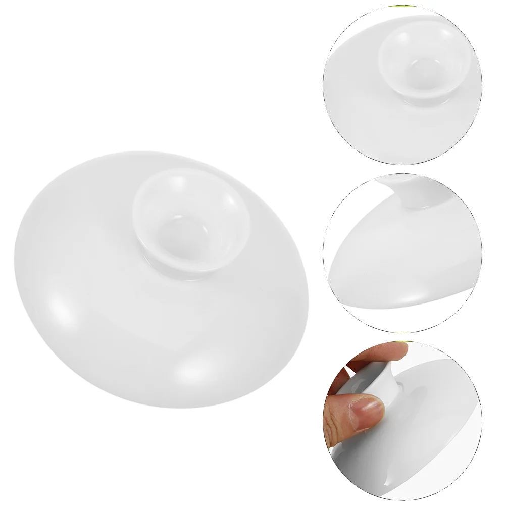 

Reusable Ceramic Tea Cup Lid White 3 Inch Heat Retention Mug Cover Minimalist Design for Hot Cold Drinks Tea Bowl Lid