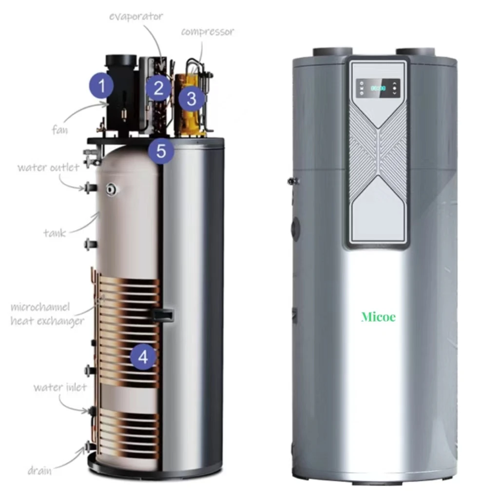 Europen R290 Wifi Water Heater 200L 270L Hot Water Heater Air Source All in One Heat Pump for Home Hot Water